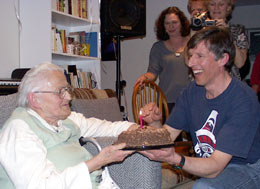 Lee Anne with birthday cake