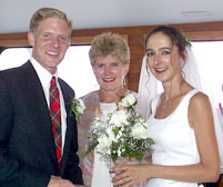 The groom, groom's mom and bride