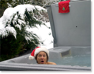 Kathy Sheehan in Christmas 2008 hot tub